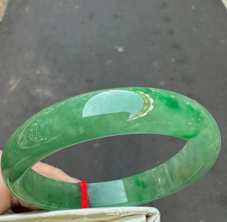 Real Nature Grade AAA Emerald green Burmese Jade jadeite bracelet bangle 55mm