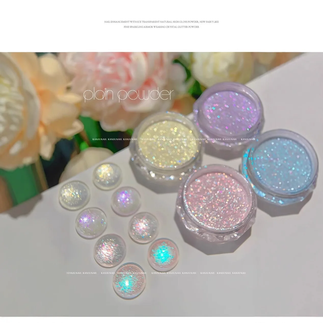 1 Box Fairy Manicure Glitter High Gloss Nail Powder Ice Transparent Crystal Chrome Nails Powder Pigment Gel Polish Manicure Dust