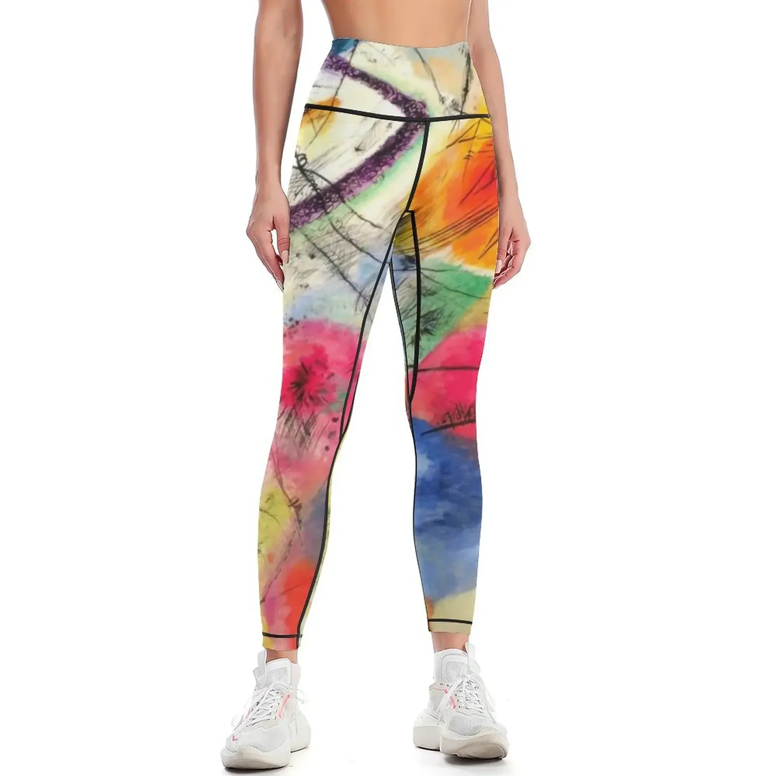 

Wassily Kandinsky "Black Lines" w/ Signature | Kandinsky Inspired Leggings sportswear gym Women's pants Womens Leggings