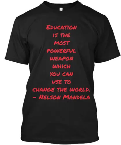 Education Is The Weapon T-Shirt Made in the USA Size S to 5XL