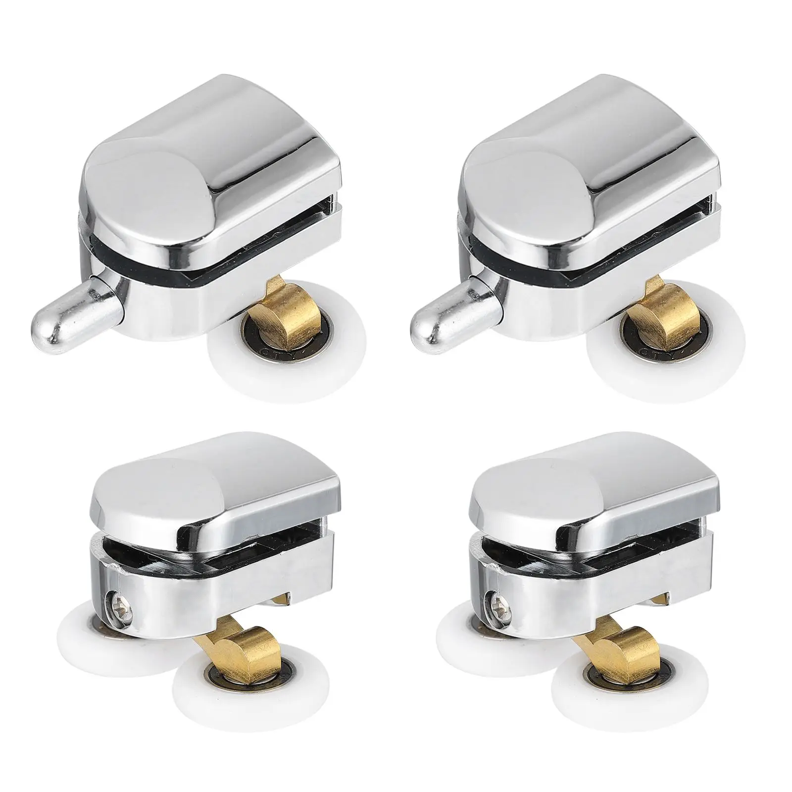 

Shower Door Wheels Copper Plated Plastic Alloy Bottom Guide Rollers for Bathrooms Glass Doors Replacement Parts Shower