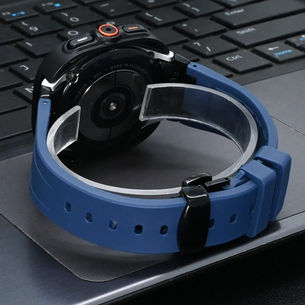Quick Fit Rubber Loop Strap for Samsung Galaxy 7 6 44mm 40mm Silicone Band+plastic Case for Galaxy Watch 6 7 40mm 44mm Bracelet