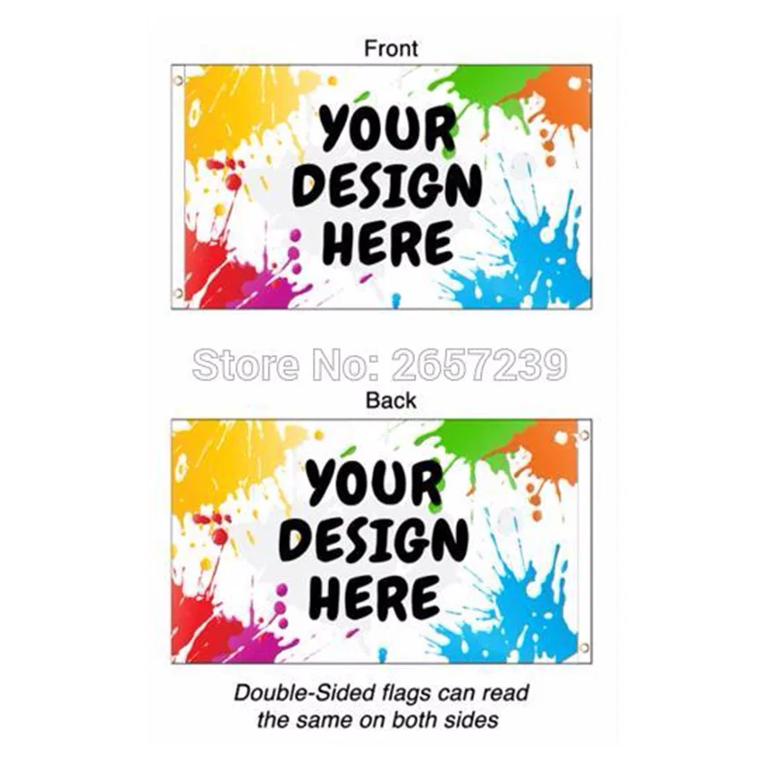 3x5ft Double Sided Flag Custom Club Logo Sport Team Banner 100D Polyester Double Stitched with Grommets Indoor Outdoor Decor