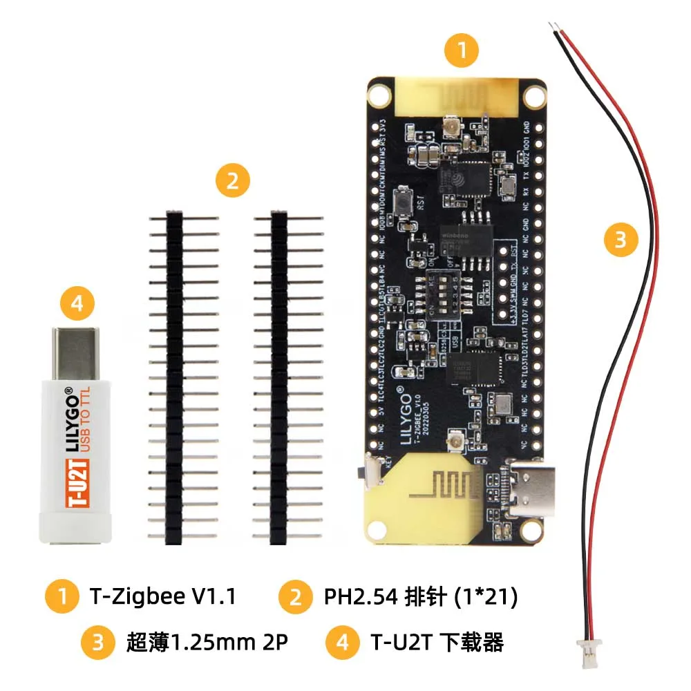 

LILYGO T-Zigbee ESP32-C3 Gateway Dev Board - WiFi/Bluetooth, T-U2T Programmer, Works with H555+Q320 TLSR8258
