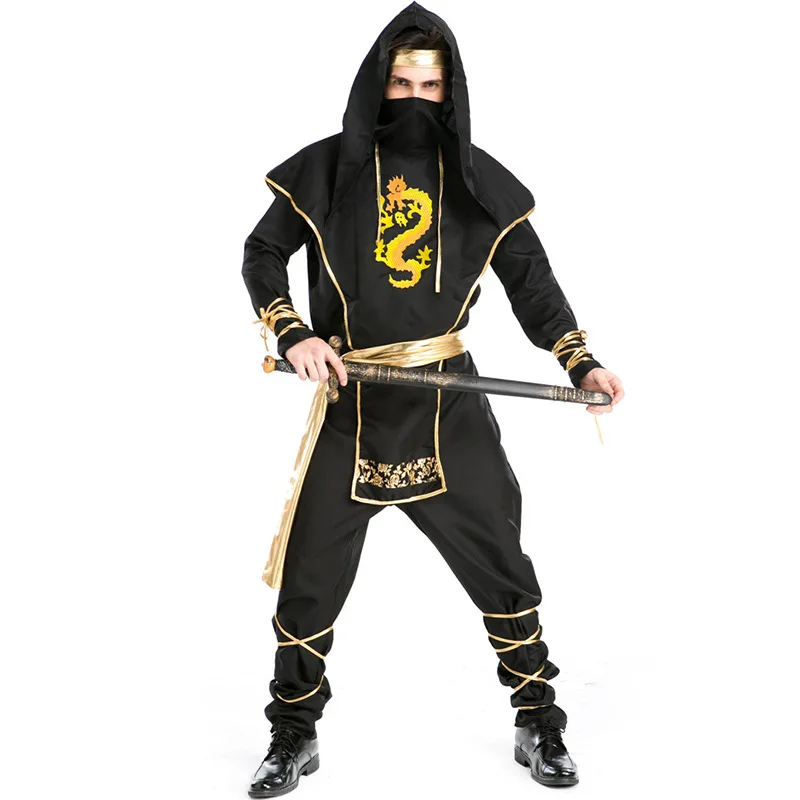 Halloween Party Cosplay Ninja Costume Japanese Adult Cool Red Dragon Ninja Costume For Men