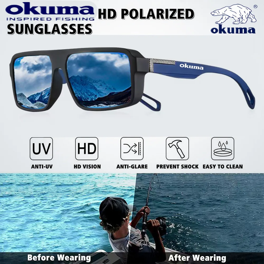 Okuma Mode Brille Outdoor Sport UV400 Männer und Frauen Fahren Angeln Jagd Polarisierte Sonnenbrille – Detail 1