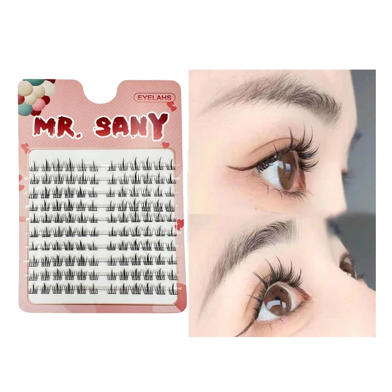 HUA HUA สิบแถว Grafting Eyeslashes Extension Fishtail Fairy ขนตาปลอมแต่งหน้า Cluster EyeLashes ขนตาปลอม