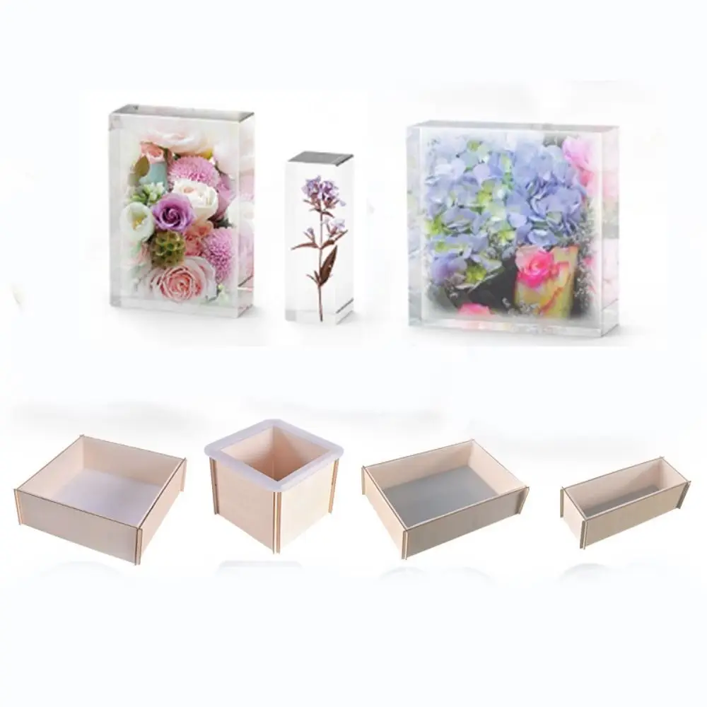 New Rectangle Silicone Molds DIY 3D Cuboid Cube Moulds Deep Casting Preserving Flowers Insect Specimens Wedding Gift