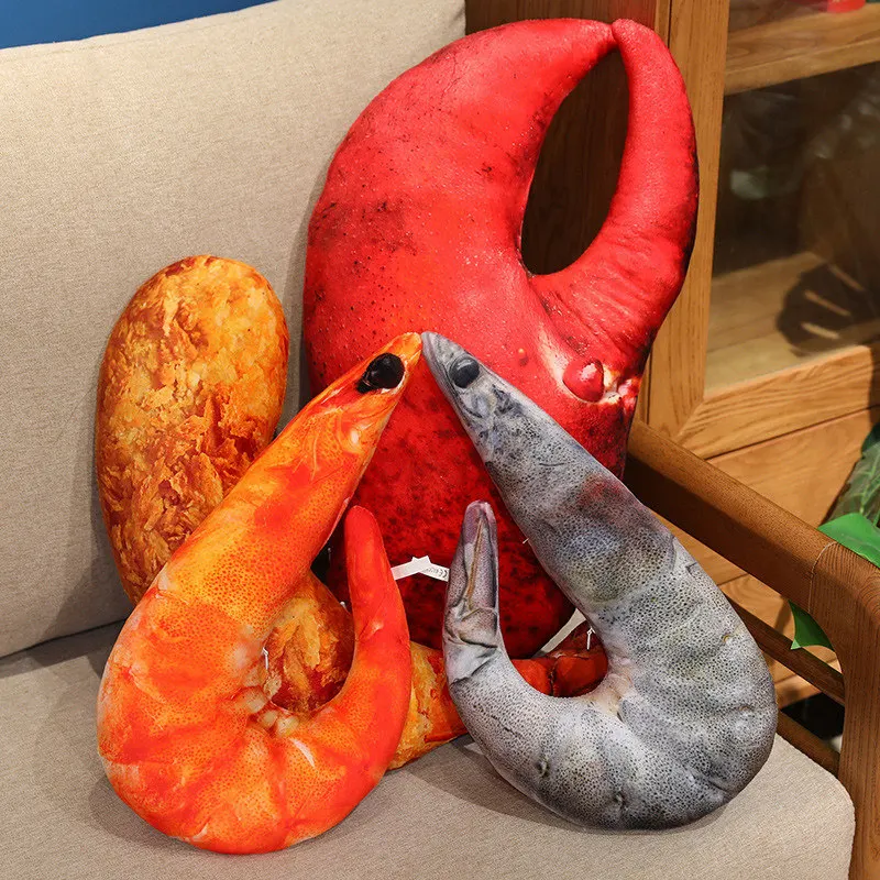 40/60/80cm Kawaii Lobster Plush Toys Lifelike Shrimp Crayfish Stuffed Animal Doll Soft Funny Pillow Birthday Gifts for Kid Boys