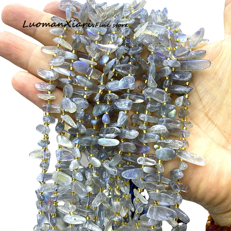 

11-18MM Tooth AA Grey Moonstone Natural Stone Irregular Loose Spacer Beads for Jewelry Making Diy Bracelet Charms Accessories