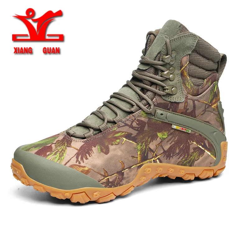 XIANGGUAN Men Hiking Shoes Camping Tactical Boots Men Snow Boots Women Camouflage Climbing Waterproof Boots Motorcycle Boots Men