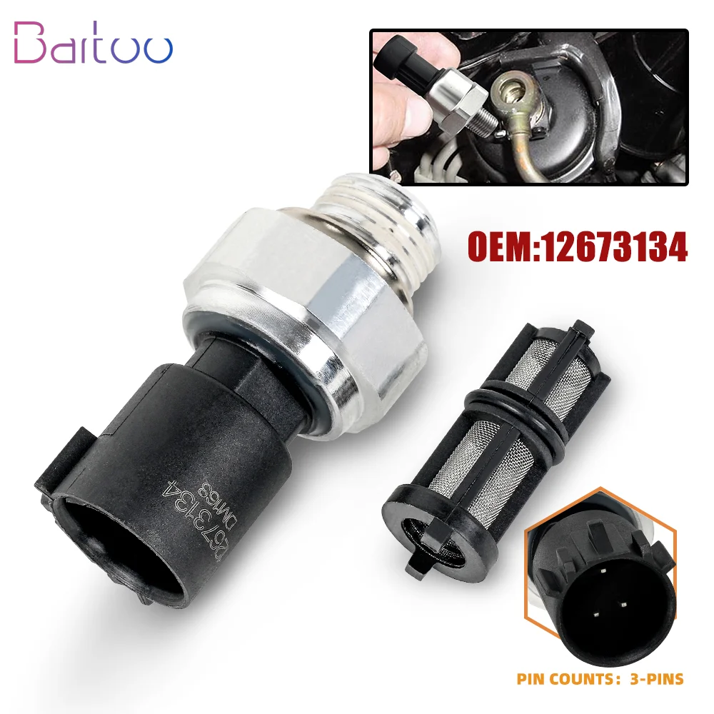 

New Engine Oil Pressure Sensor Switch With Filter For 09-17 Chevrolet Cadillac Silverado GMC Hummer Pontiac 12673134 12621234