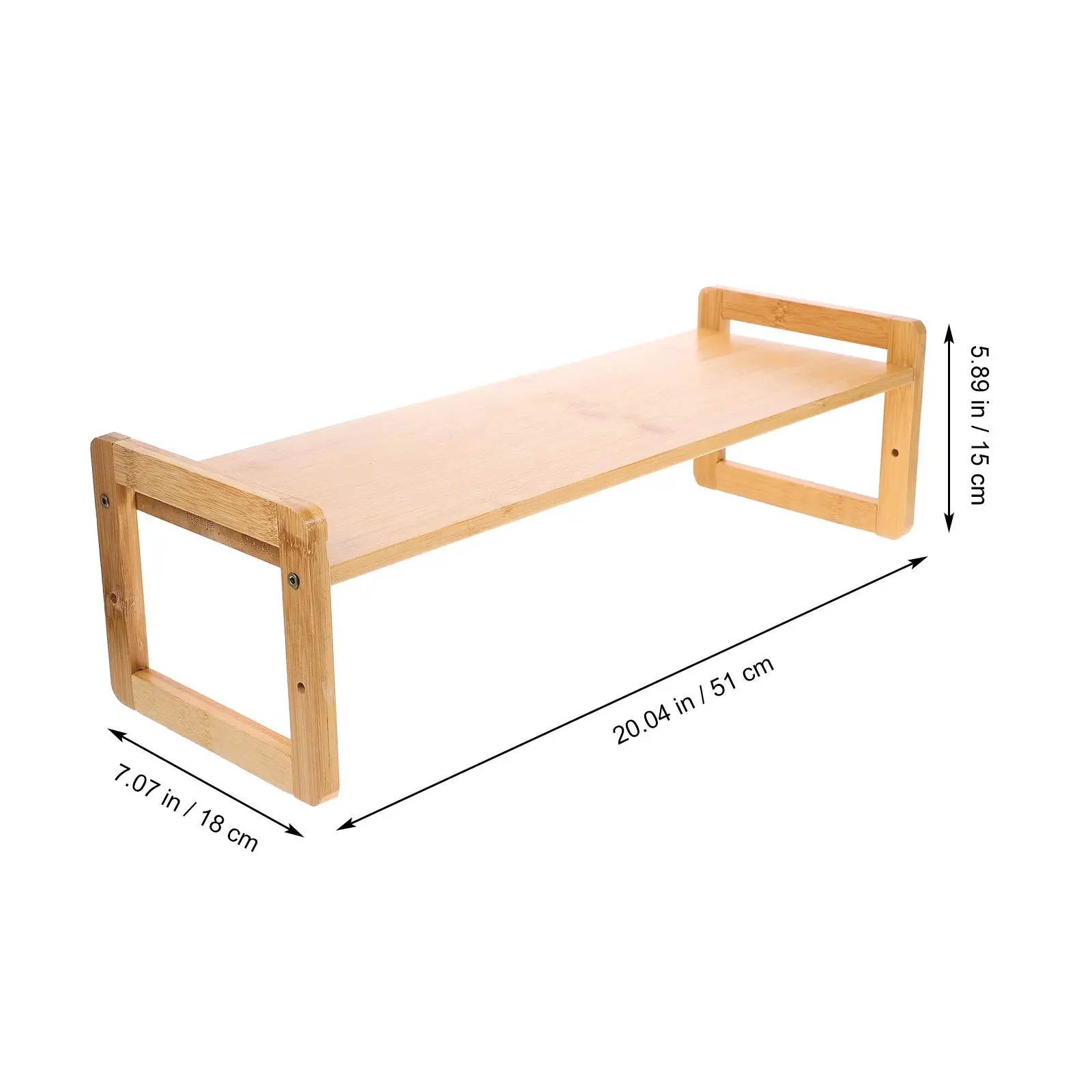 Bambus Lagerregal Monitor Riser Einschichtiges Desktop-Computerregal Wohnheim Essentials Holzständer Aufzug Robust Langlebig Multi
