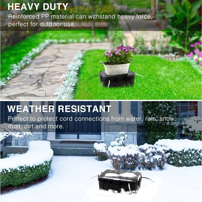 1 PCS Outdoor Electrical Box Waterproof Extension Cord Cover Weatherproof Black Protect Outlet, Plug, Socket, Power Strip