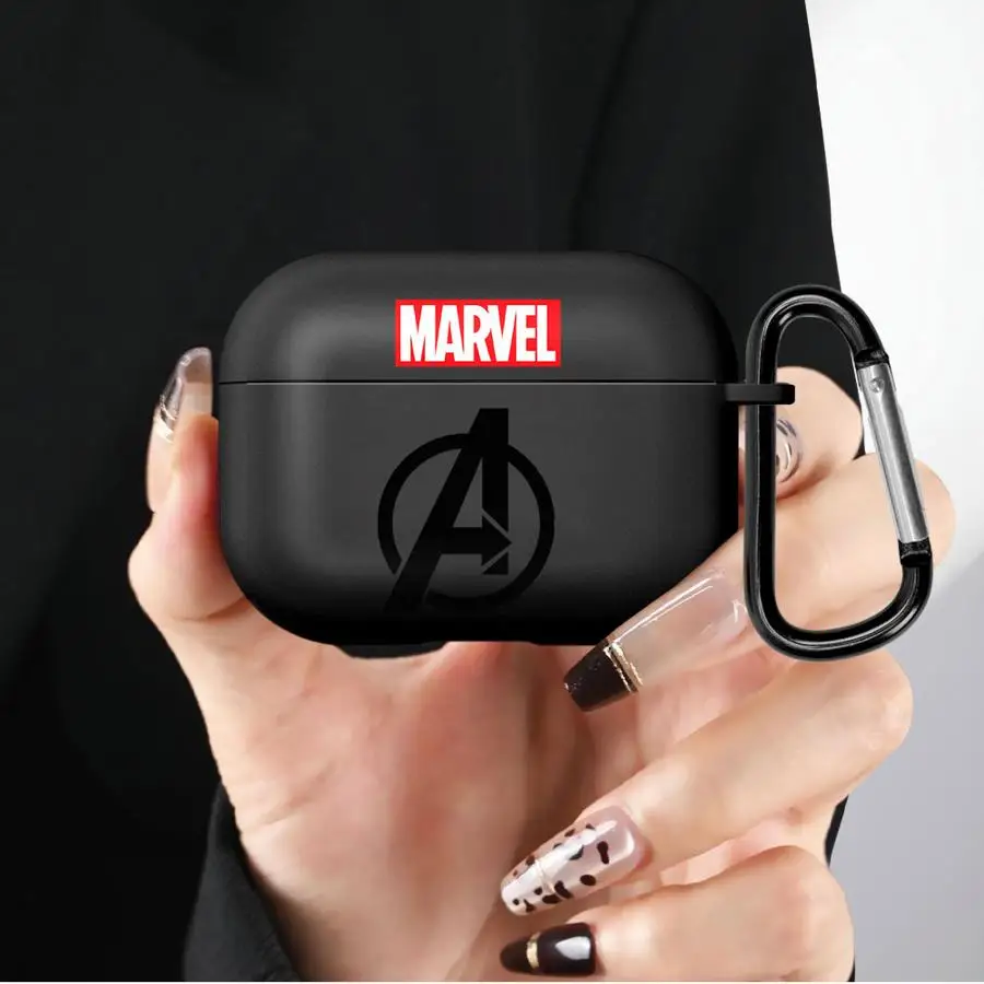 Fundas suaves para auriculares con logotipo de Avengers Marvel, funda para Airpods 1 4 2 Pro3 3 Pro Pro2