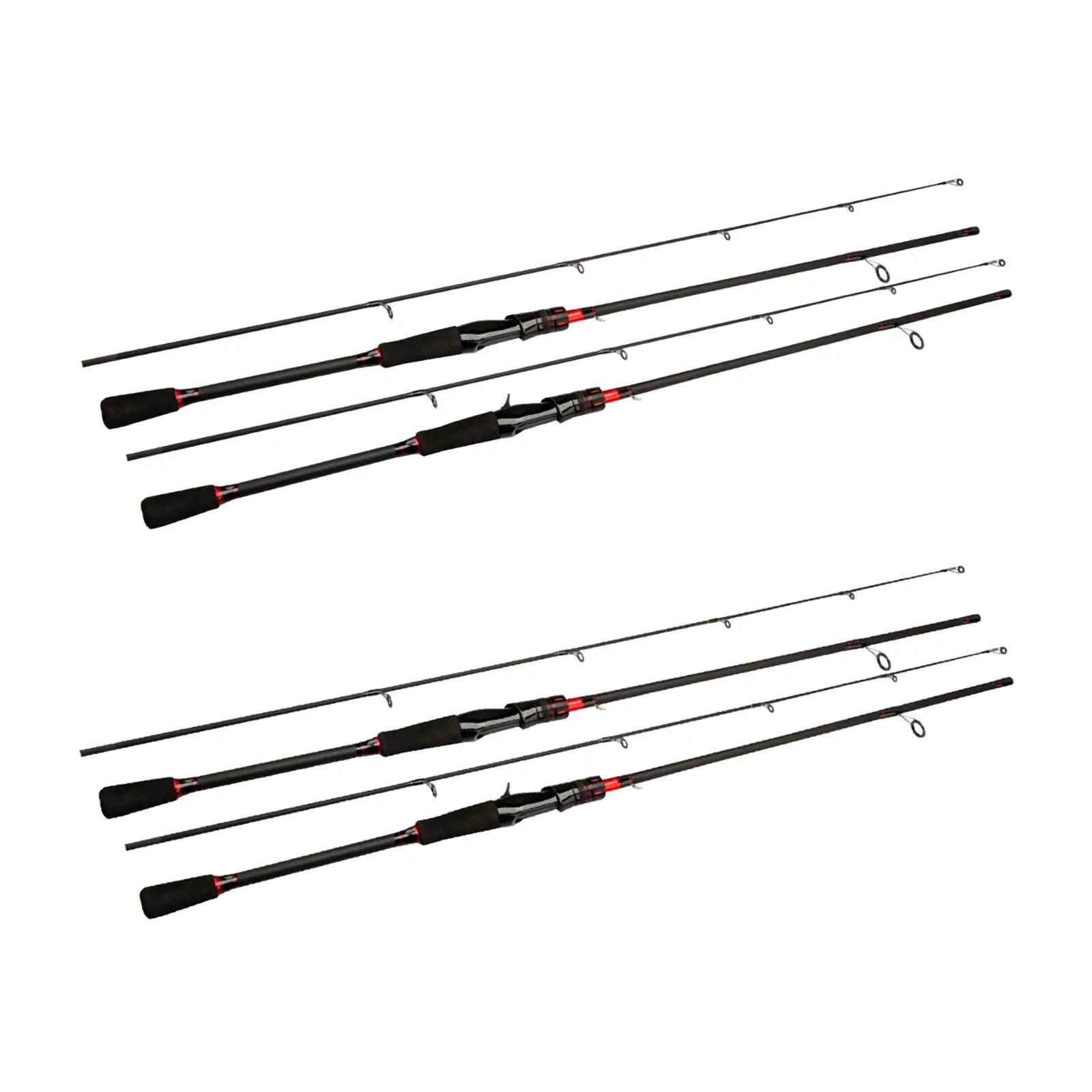 

2 Pieces Travel Fishing Rod Fiberglass 2 Sections Smooth Guides Fishing Pole