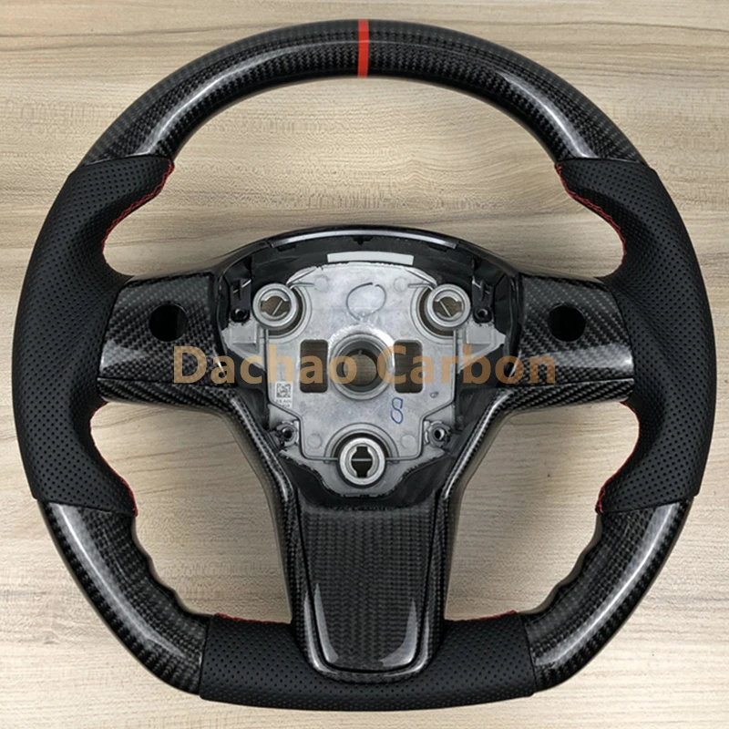 Real Carbon Fiber Steering Wheel For Tesla Model 3 Model Y 2016-2024 High Quality Sport Racing Wheel Custom Style