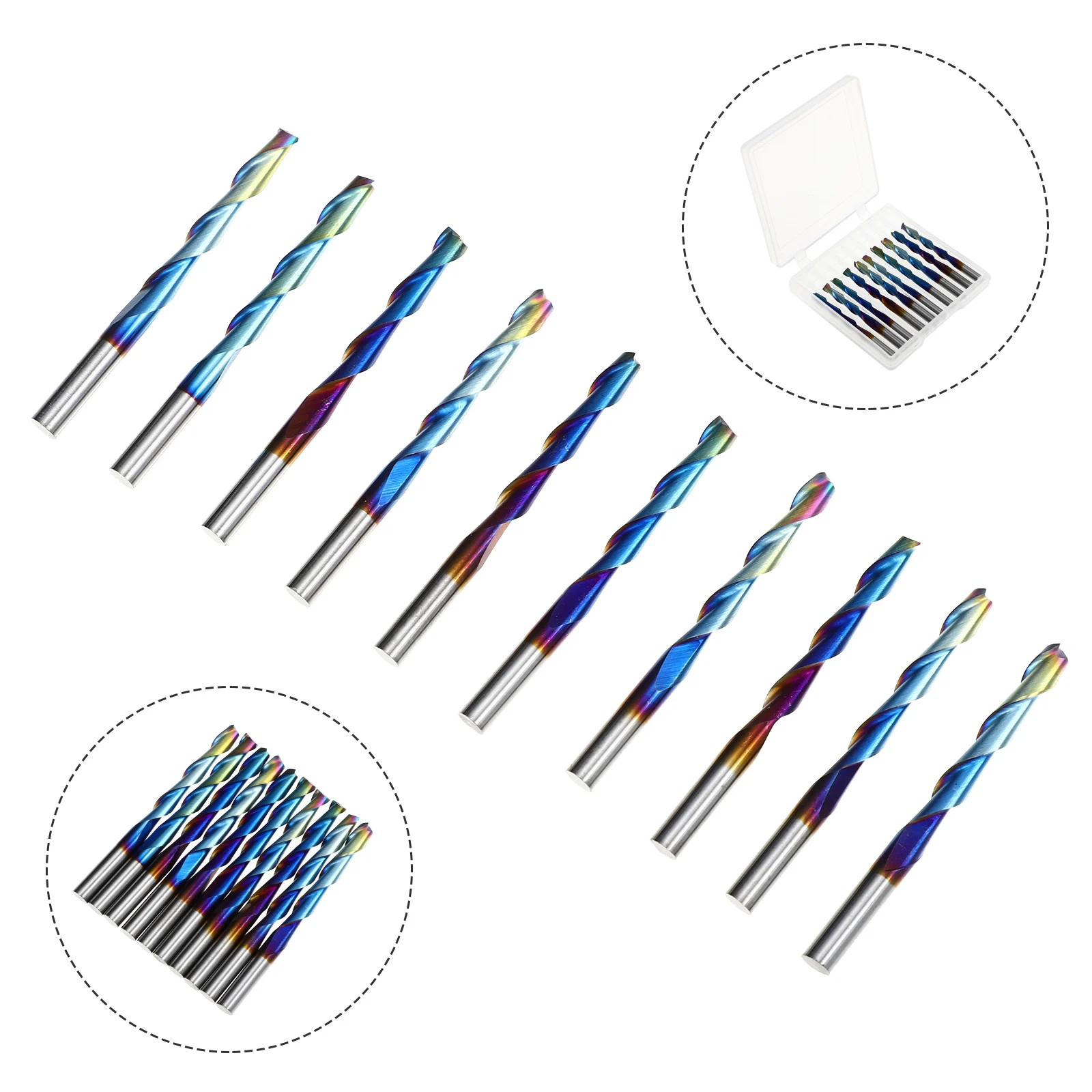 

10 Pcs Ball End Milling CNC Balls Nose Router Bits Tungsten Steel Engrave Tools High Efficiency Excellent Utility Milling
