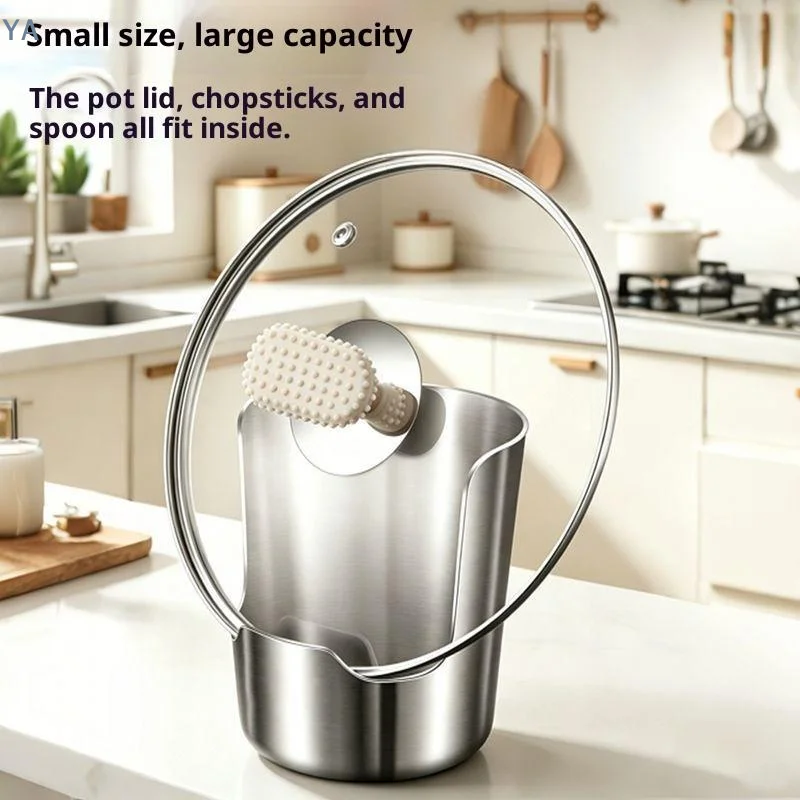 Kitchen Baking Rack - 【SA】2-in-1ステンレス製キッチン用品ホルダー。耐熱性があり、スプーン置きや鍋蓋スタンドとしても使用可能。家庭での調理や収納に便利な整理整頓に役立つ。