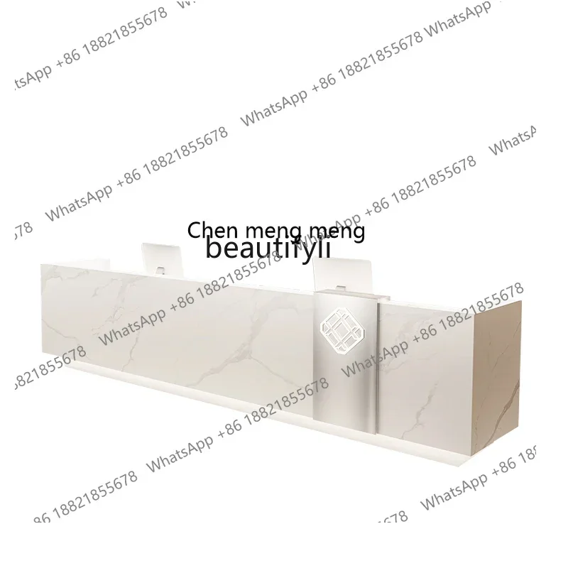 zg185Paint Beauty Salon Company Hotel Office Reception Stone Plate Cashier Stainless Steel
