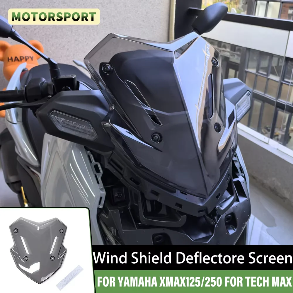 Motorrad-Windschutzscheibe für YAMAHA X-MAX125, Tech MAX, XMAX250, Tech MAX+ 2025-2026 – Windabweiser Verkleidung Fly Sport Screen