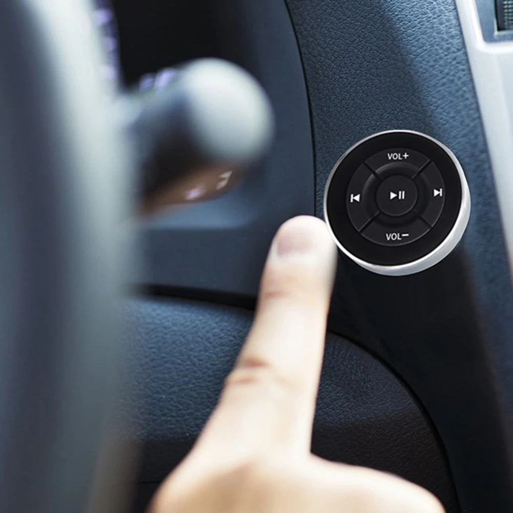 Bluetooth-compatible Car Media Remote Control Lightness and Portability No Space Occupy Steering Wheel Bike Handlebar for iOS