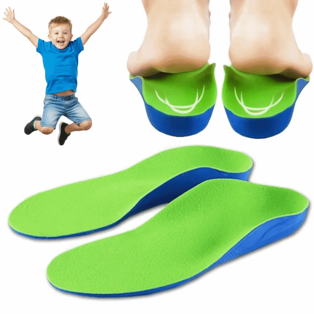 1 Pair 3D Children Orthopedic Shoes Insoles Velvet Valgus Correction Foot Care Inserts Foot Eversion Support Breathable