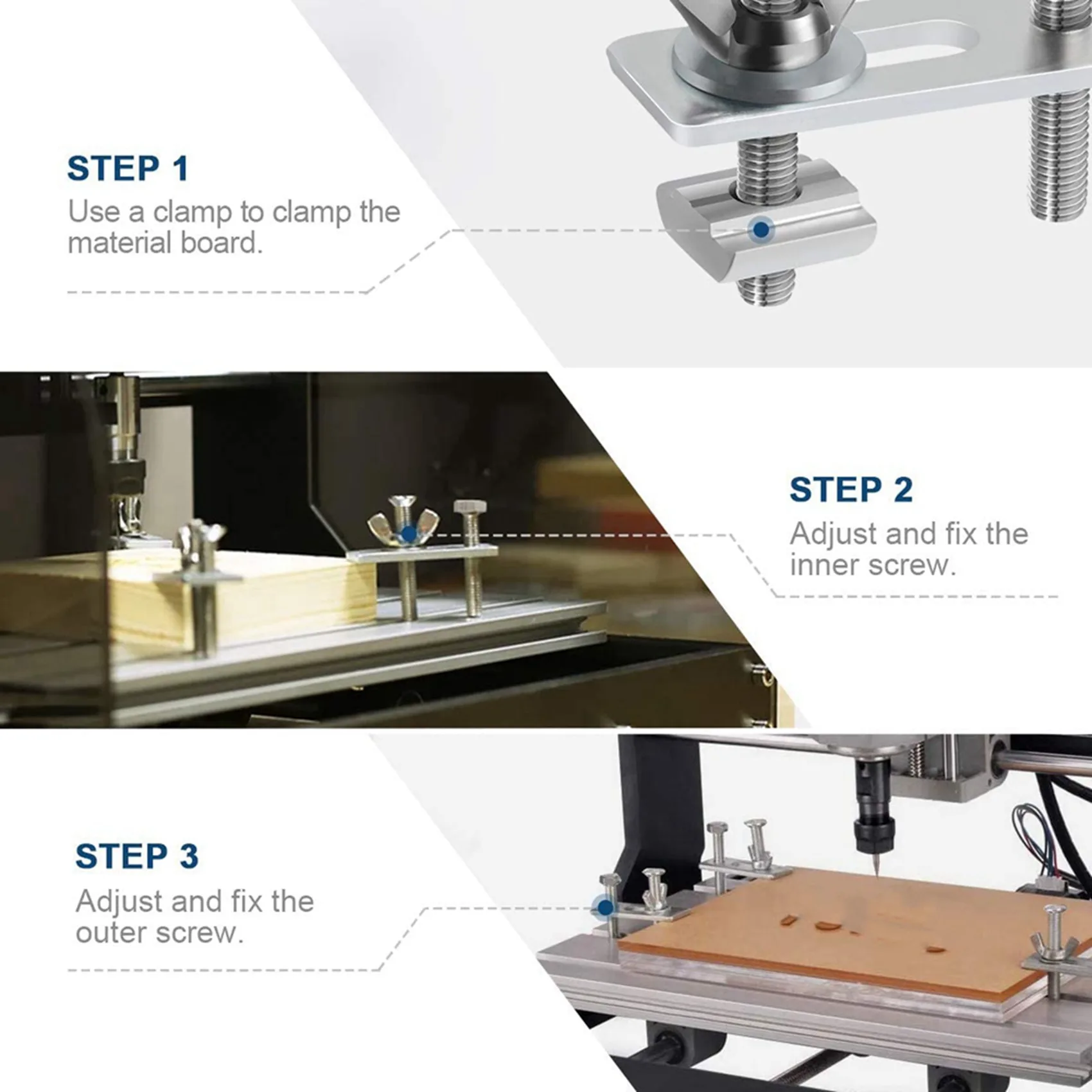 MOPHE-8 Pack T-Track Clamp,Mini T Track Hold Down Clamps Kit Compatible With 3018-PRO,3018-Prover,1810-PRO CNC Router Machine