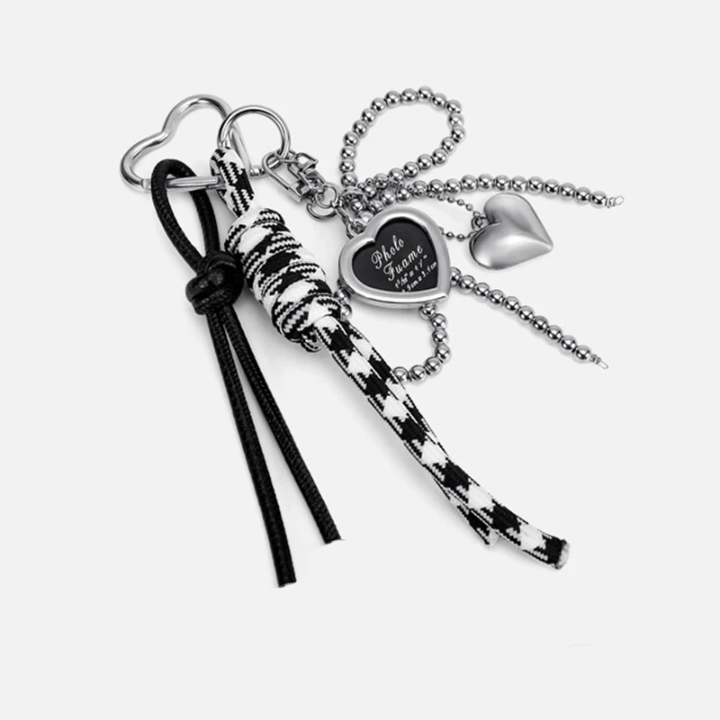 

Bag Hanging Decor DIY Phone Ornament Cute Weaving Rope Sweet Bag Pendant Keychain Bag Charm Bow Heart Chain