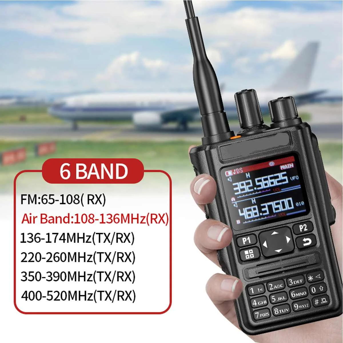 Walkie Talkie Full Band GPS bluetooth Program Frequency Wireless Copy Frequency Type-C Jack Outdoors Handheld Two Way Radio