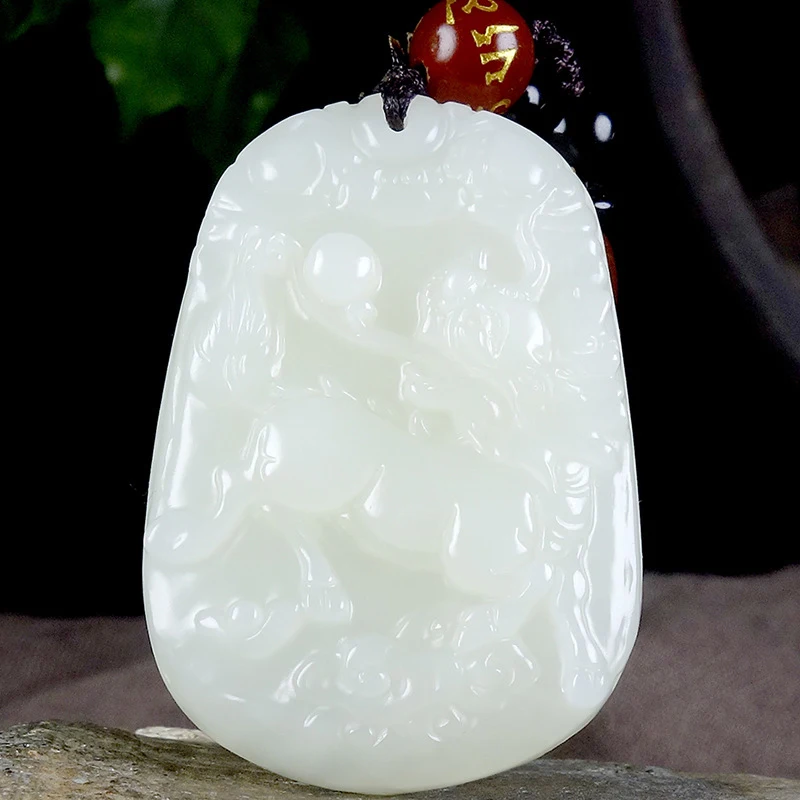 

Hotan Jade Kirin Pendant, exquisitely carved, fashionable and versatile