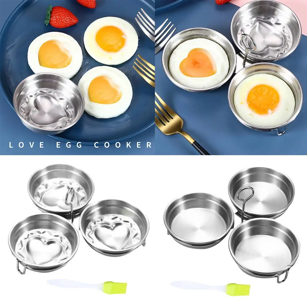 304 Stainless Steel Egg Steamer Poached Egg Mold Love-shaped Fried Egg Kitchen Tools Mold Egg O6U5