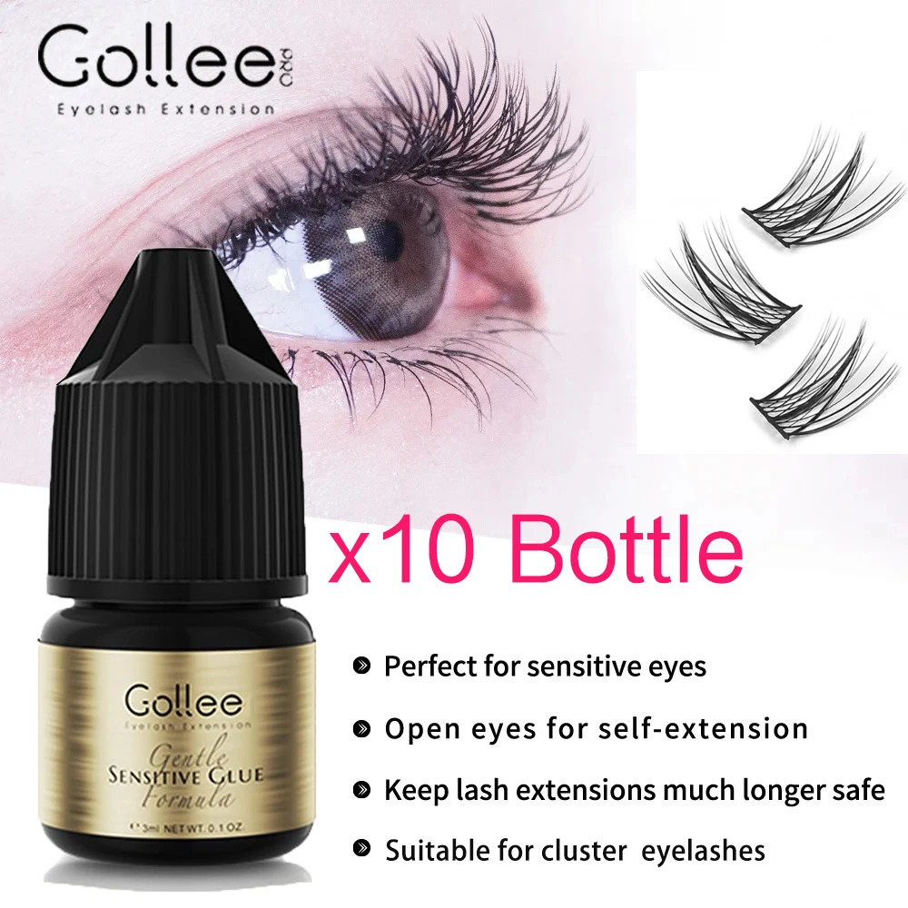 

Gollee самоклеящийся клей для ресниц, клей для наращивания ресниц, чувствительный клей для ресниц 2 в 1, клей и уплотнение, кластер, вентилятор, водонепроницаемые ресницы