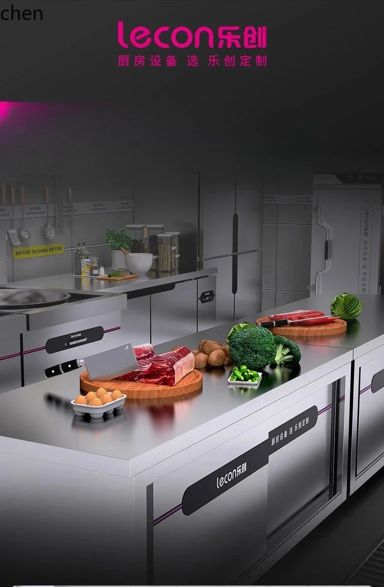LXC commercial freezer workbench, refrigerated and frozen double temperature fresh-keeping freezer kitchen energy saving