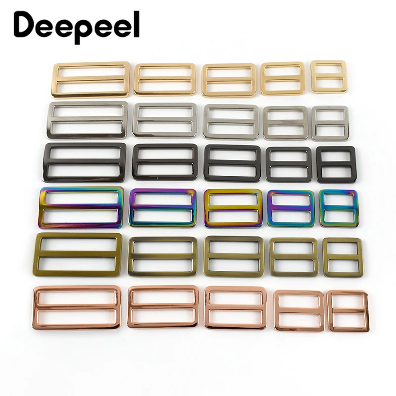 5pcs 20-50mm Metal Buckles for Bag Backpack Webbing Straps Connector Slider Tri Glide Adjust Buckle DIY Sewing Bags  Accessories