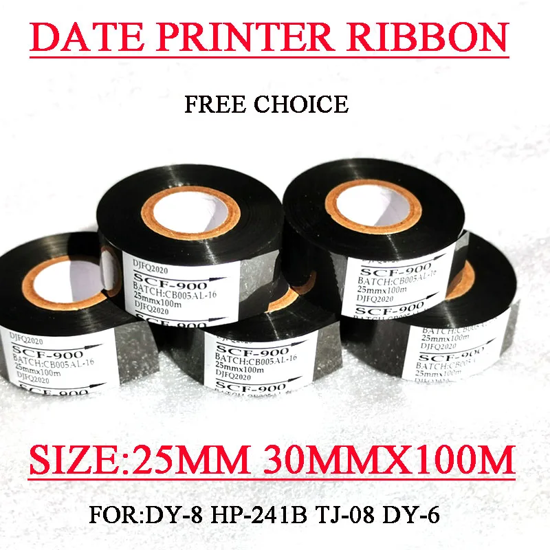 Ink Ribbon For Date Coder 25mm 30mmX100m typewriter black cardridge Use packaging and labeling machine DY-8 HP-241B TJ-08