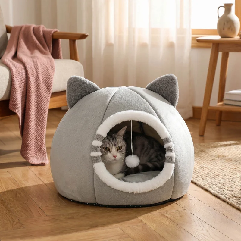 Cama Toca Ninho para Gatos com Colchão Macio para Sono Profundo, Produtos para Animais de Estimação, Sofá, Casa, Cesto, Tenda para Cães e Gatos