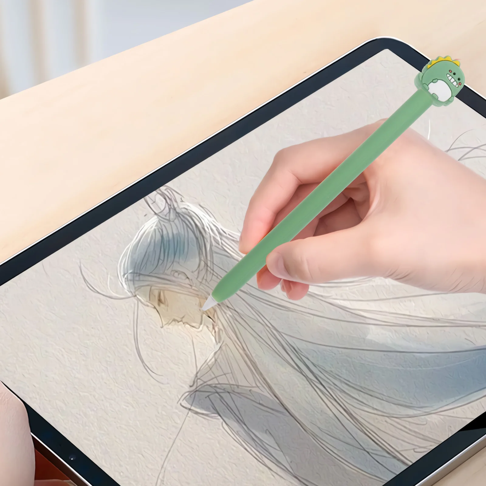 

1 шт., силиконовый чехол для стилуса, мультяшная защита, устойчивый к царапинам, нескользящая ручка, удобный дорожный чехол для сенсорного экрана