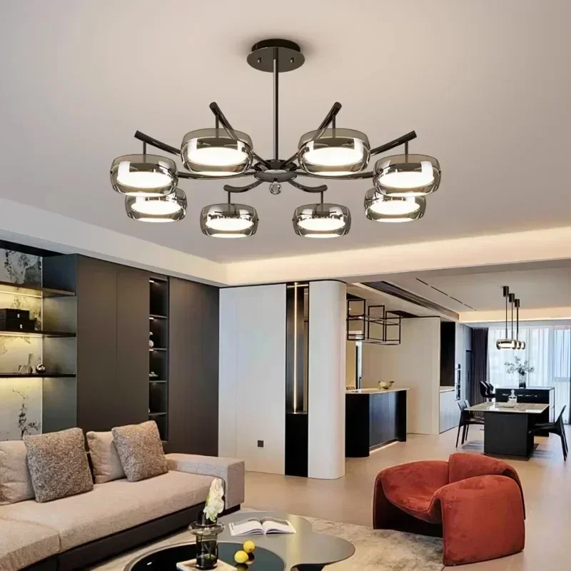 

Modern Glass LED Chandelier for Living Dining Room Food Tables Study Bedroom Pendant Lights Home Decor Hanging Light Fixture