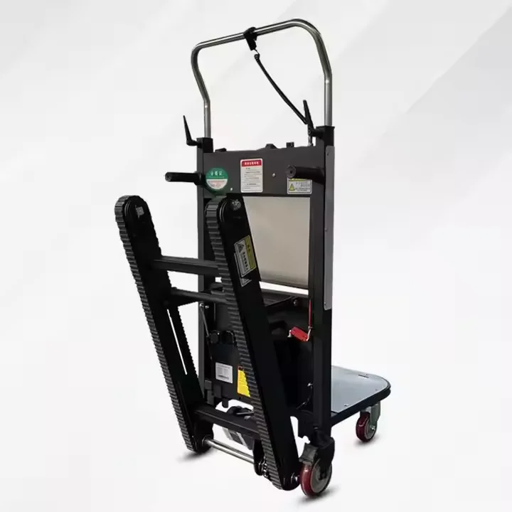 Belt Customizable OEM Support Cargo Transport Crawler Steel Electric Stair Climber Trolley with Four-Wheel Foldable Platform