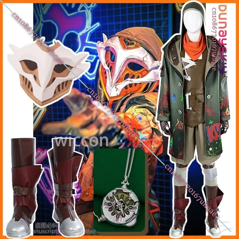 Arcane Anime League Of Legends Game LOL Cosplay Ekko Costume Men Suit Coat Shoes Mask Outfits Halloween Christmas Cos Customized