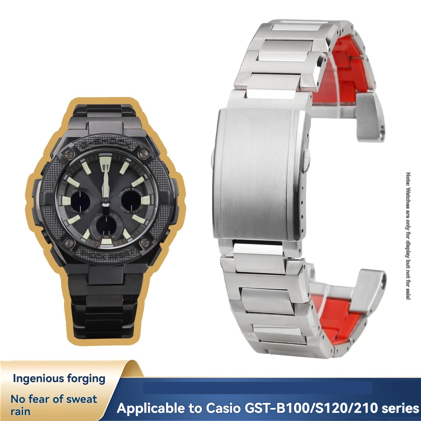 ل كاسيو الصلب القلب GST-B100/S120/W300/S310/S300 الصلبة حزام ساعة اليد غير المدمرة تعديل الشق حزام الساعات الرجال سوار