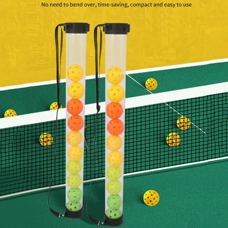 Pickleball Picker Portable Pickleball Pickup Tube Transparent Pickleball Collector 12 Balls Large Capacity Tennis Ball Picker