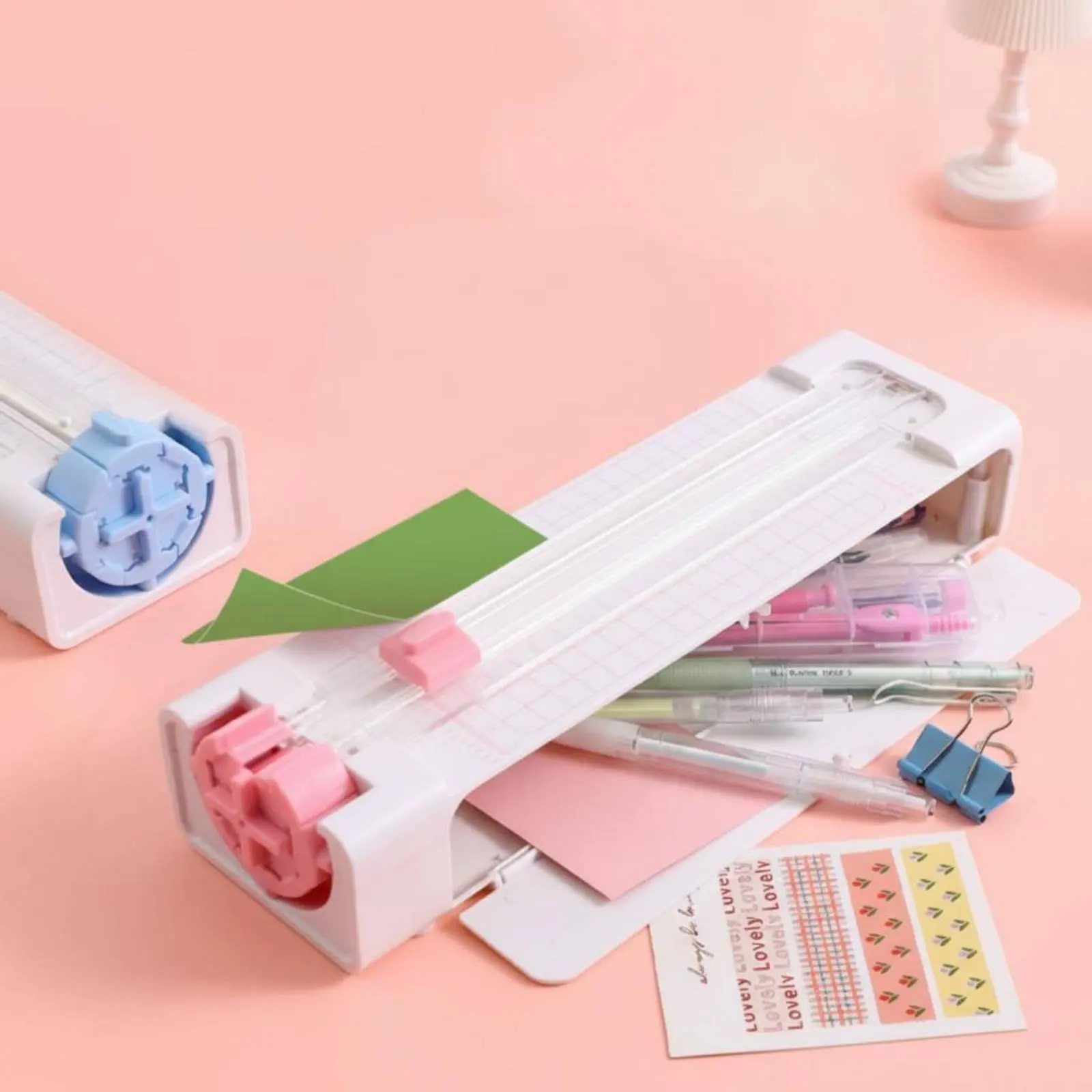 Rotary Paper Cutter 4-in-1 Rotating Paper Trimmer Scrapbooking Cutter 360-Degree Rotation Office Supply Multi-Function