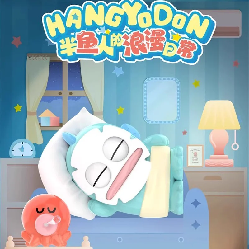 

Kawaii Sanrio Hangyodon романтическая ежедневная серия глухая коробка игрушка уродливая рыба Hangyodon Аниме Фигурки игрушки съемное украшение подарок для детей