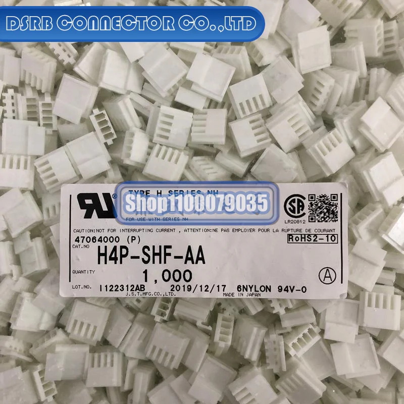 

100pcs/lot H4P-SHF-AA Plastic shell 4P 2.5MM legs width 100% New and Original