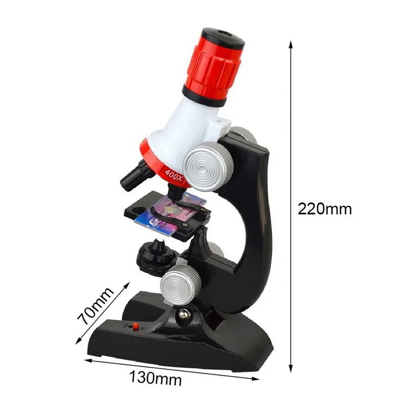 Kids Microscope Kit Science Lab LED 100-1200X Biological Microscope Home School Educational Toys Children Optical Instruments