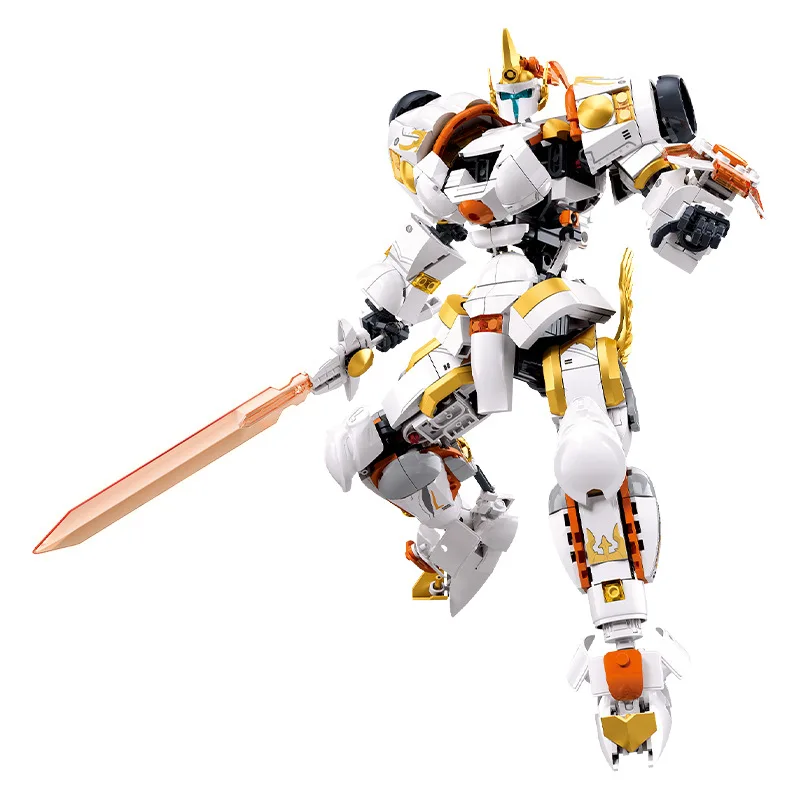 مكعبات بناء Little Lu Ban B1563، نموذج تمثال Dawn Knight، مجموعة ألعاب Mecha المأهولة، هدية عيد الميلاد للأطفال والأولاد