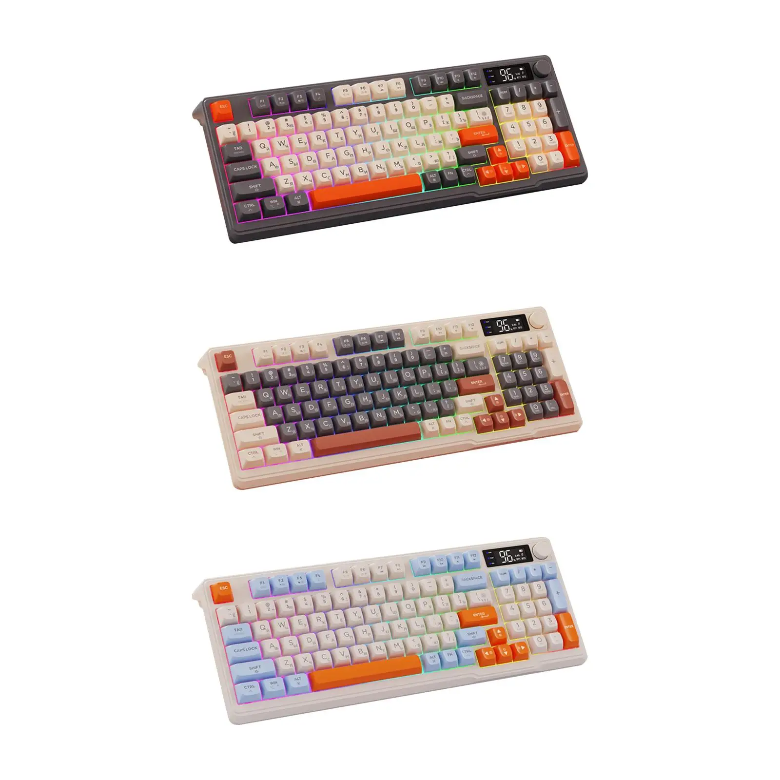 Wireless Keyboard Compact Comfortable Rechargeable Russian Mechanical Gaming Keyboard for Computer Desktop Laptop LED Backlit
