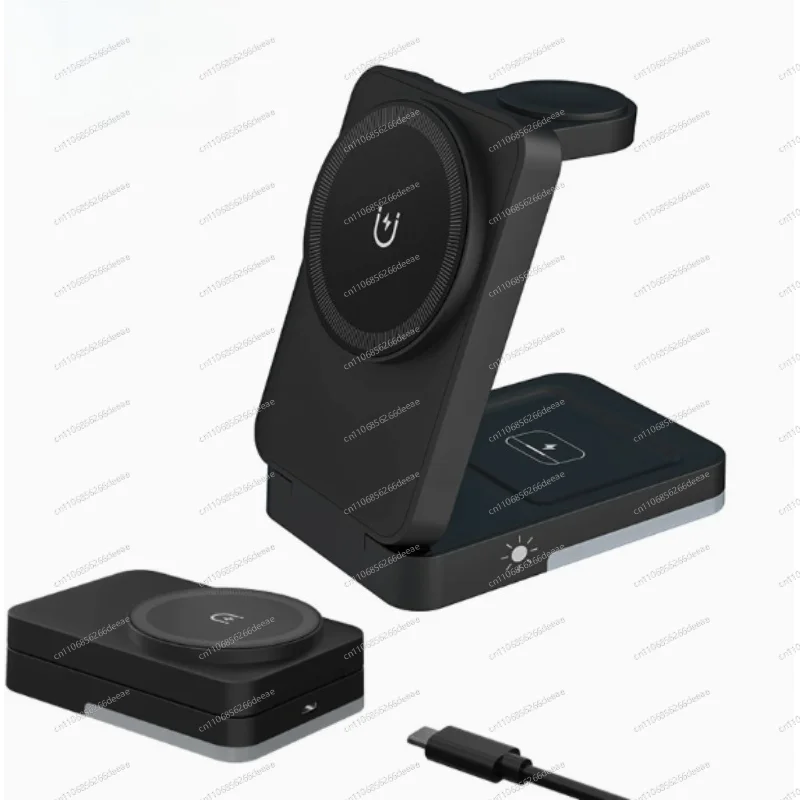 

Portable Foldable Magnetic 3 In 1 Wireless Charger Ultra Slim Travel Fast Charging Dock